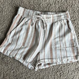 WOMAN'S BROWN & IVORY STRIPED SHORTS by "STACCATO" sz S